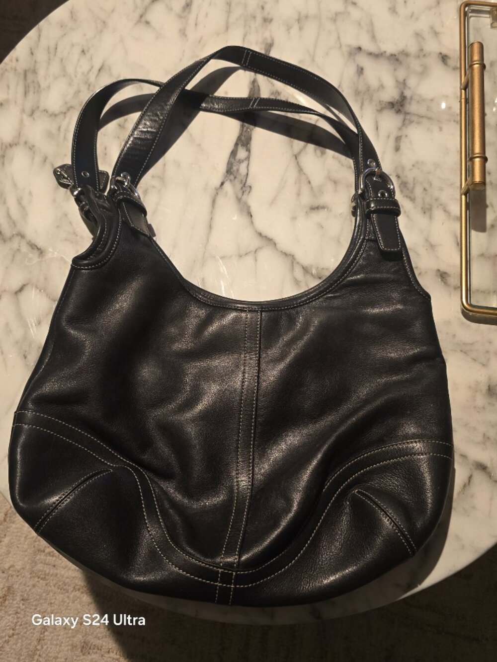 vintage Coach Soho Hobo bag in black leather - Picture 6 of 7